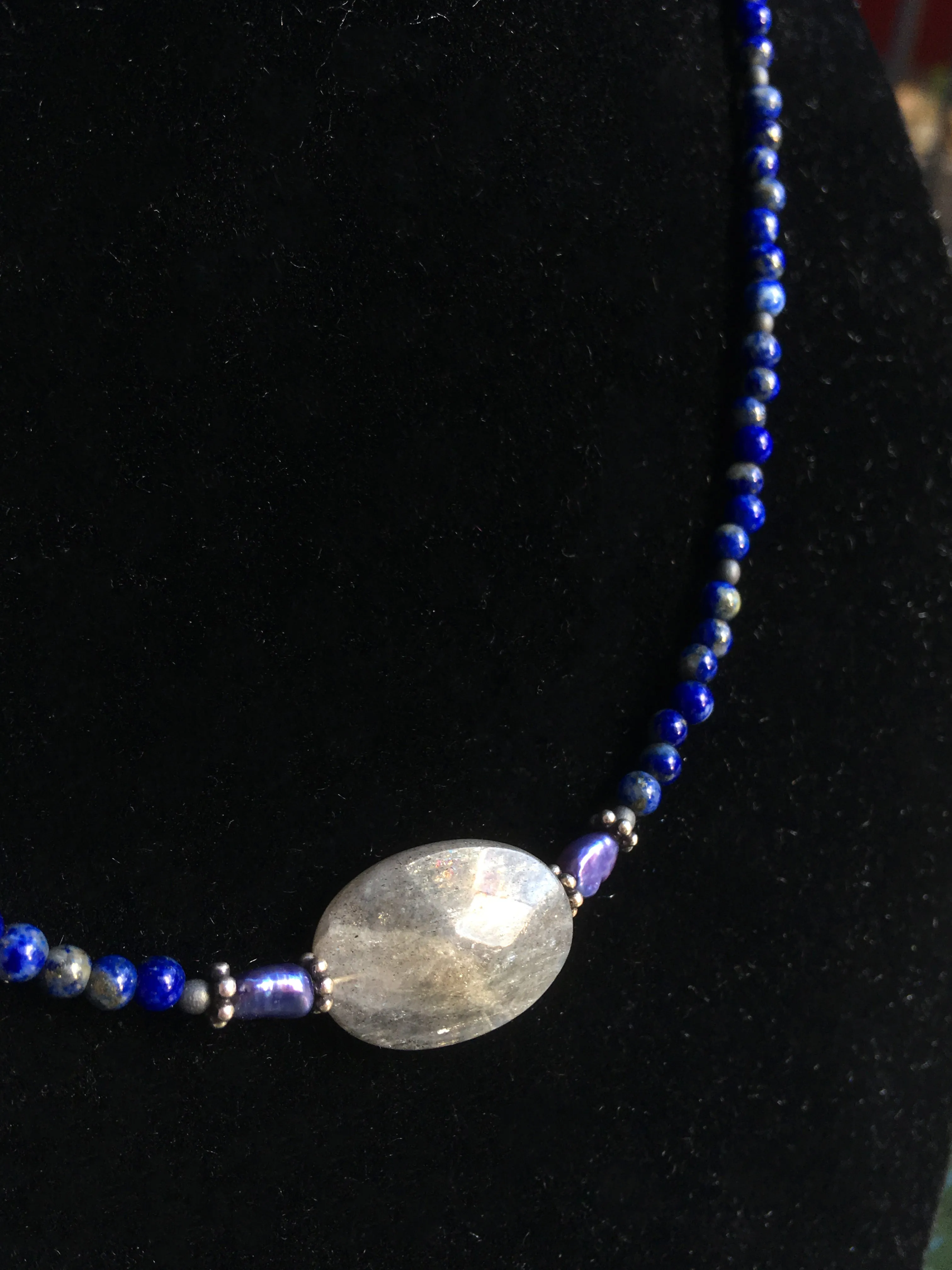 Women's Labradorite, Lapis Lazuli Gemstone Necklace