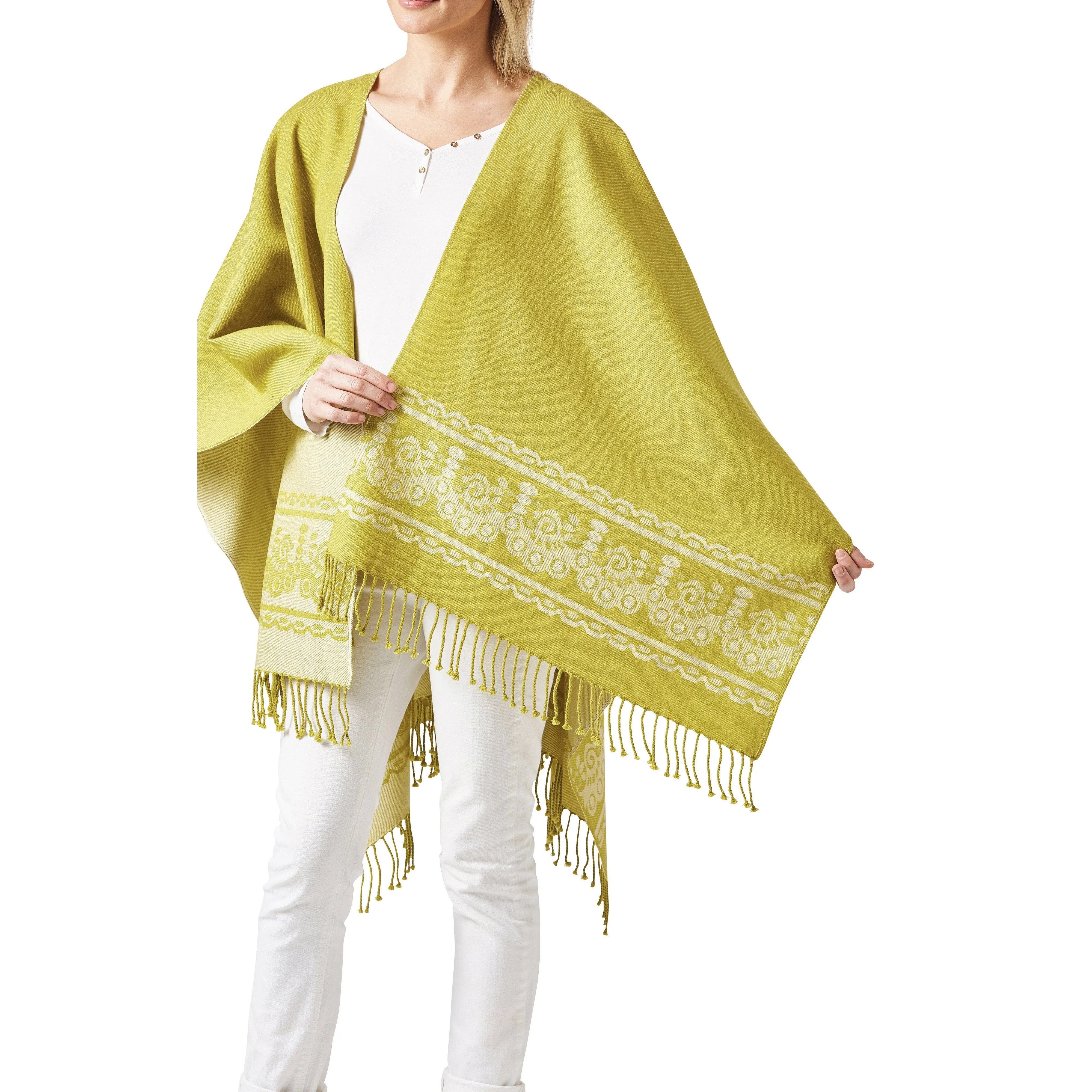 Women's Lime Shawl Ecuadorian Artisan-Made