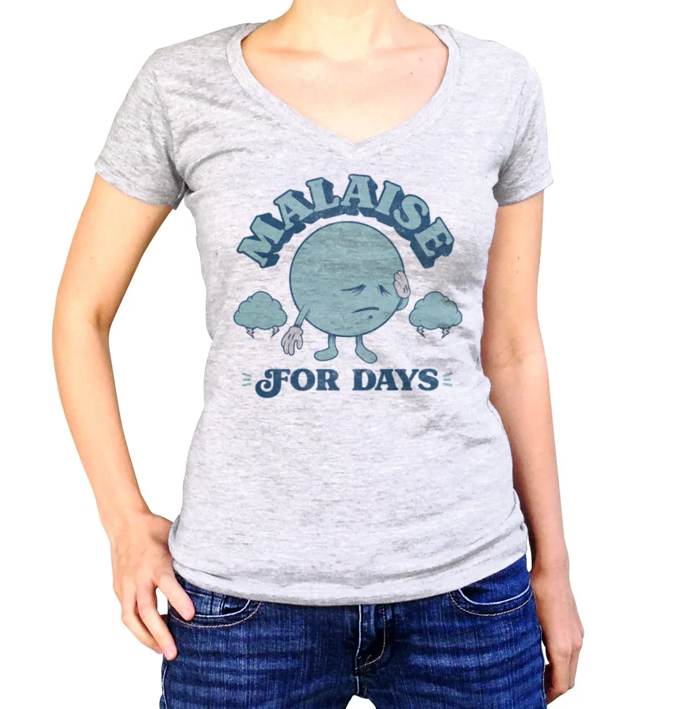 Women's Malaise For Days Vneck T-Shirt