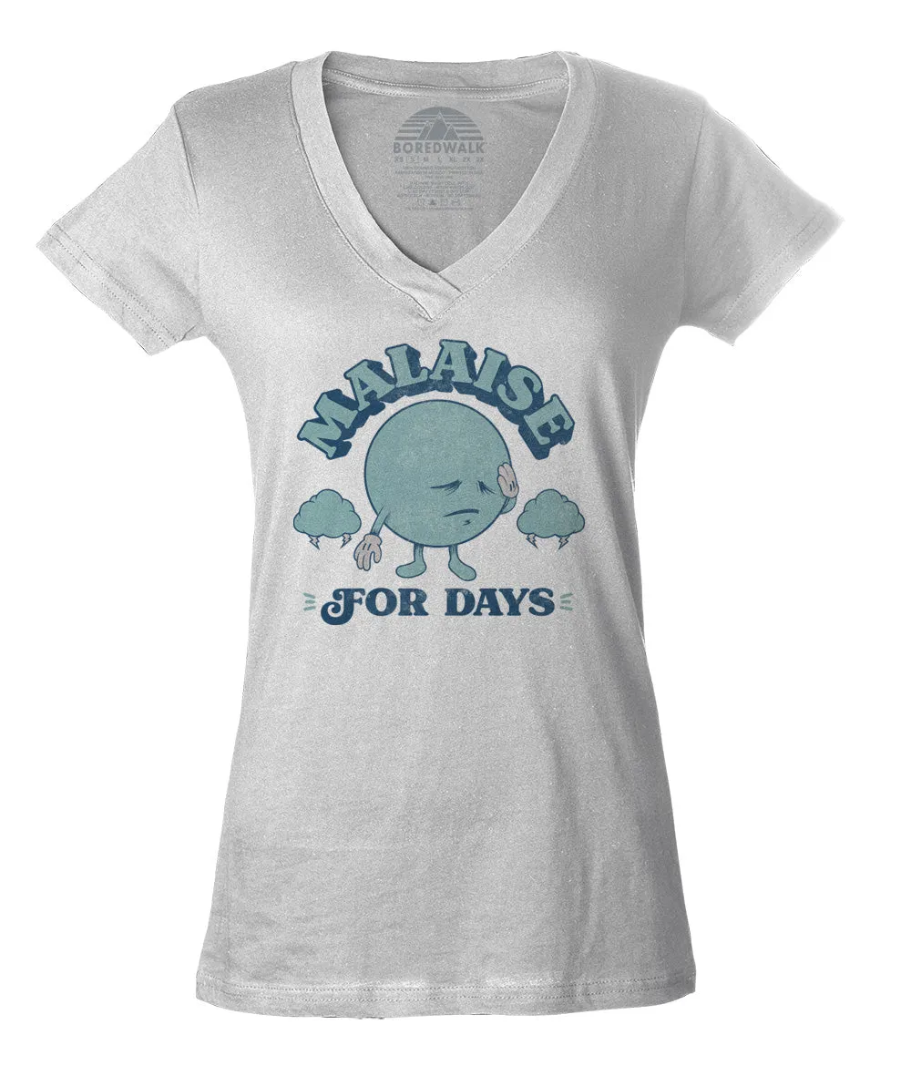 Women's Malaise For Days Vneck T-Shirt