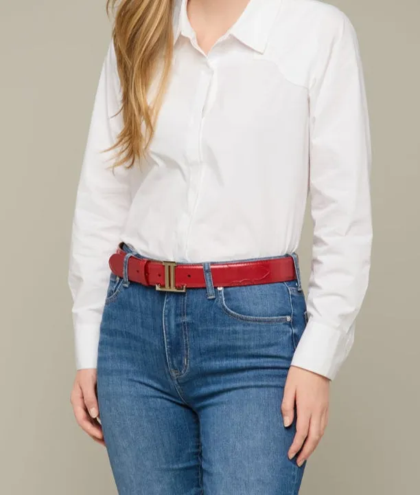 Women's Mirrored L Belt :: Tristan Red