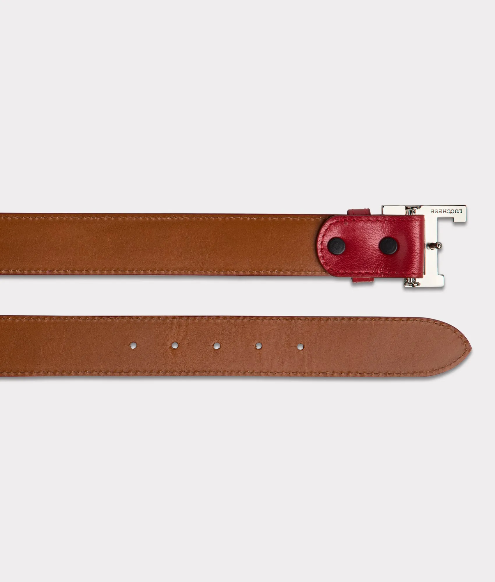 Women's Mirrored L Belt :: Tristan Red