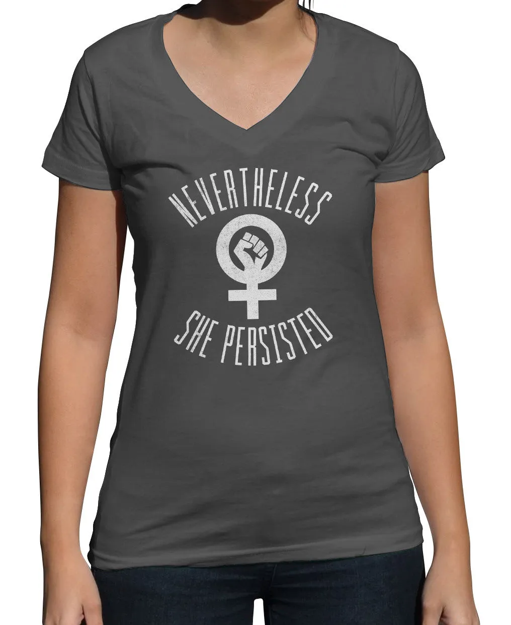 Women's Nevertheless She Persisted Vneck T-Shirt - Elizabeth Warren