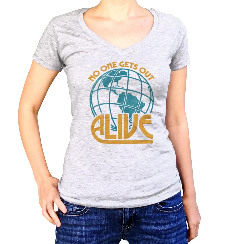 Women's No One Gets Out Alive Vneck T-Shirt