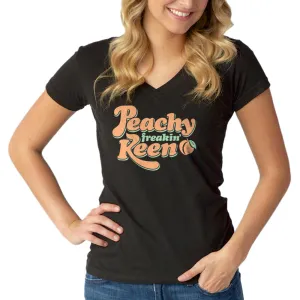 Women's Peachy Freakin' Keen Vneck T-Shirt