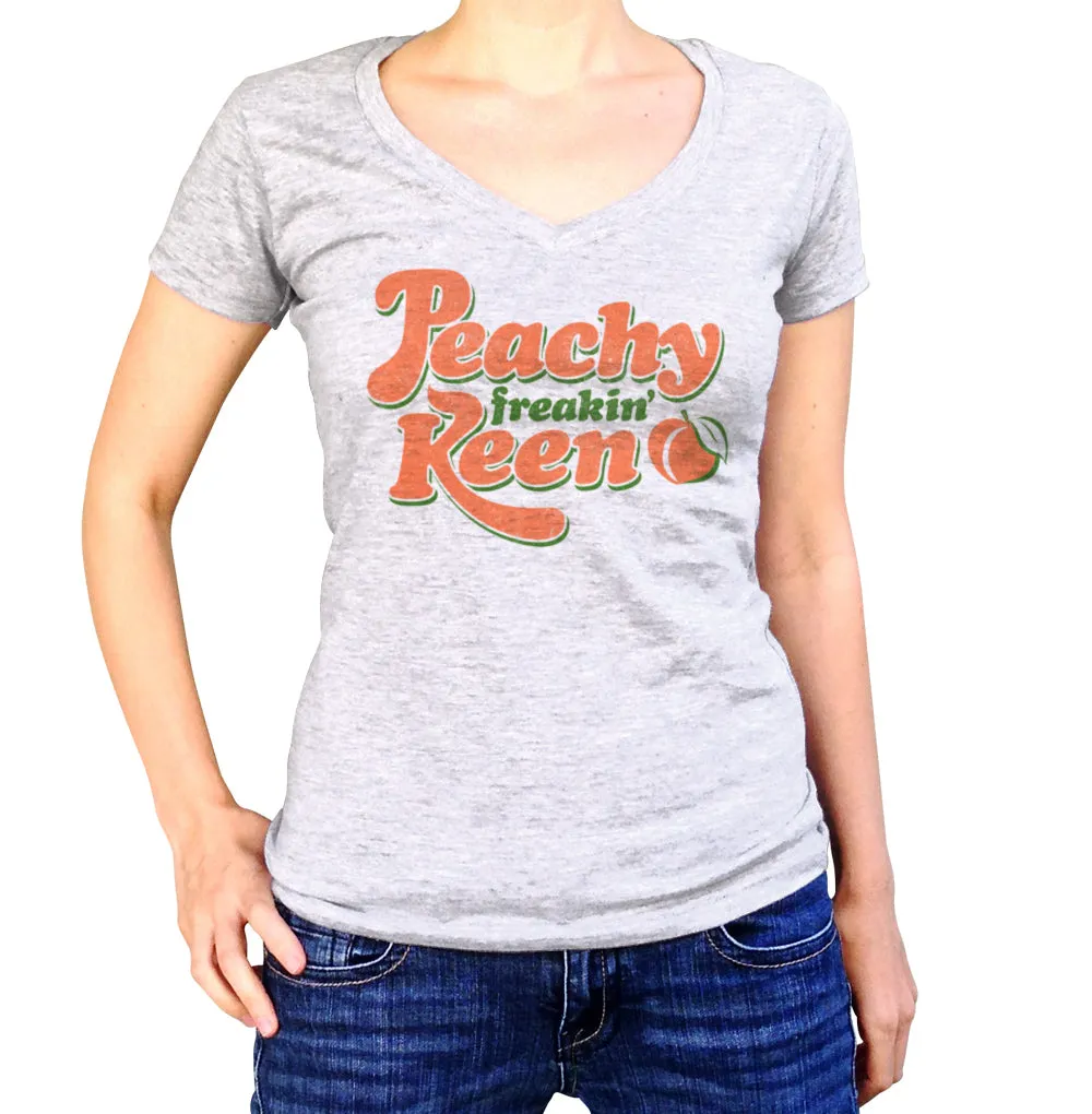 Women's Peachy Freakin' Keen Vneck T-Shirt