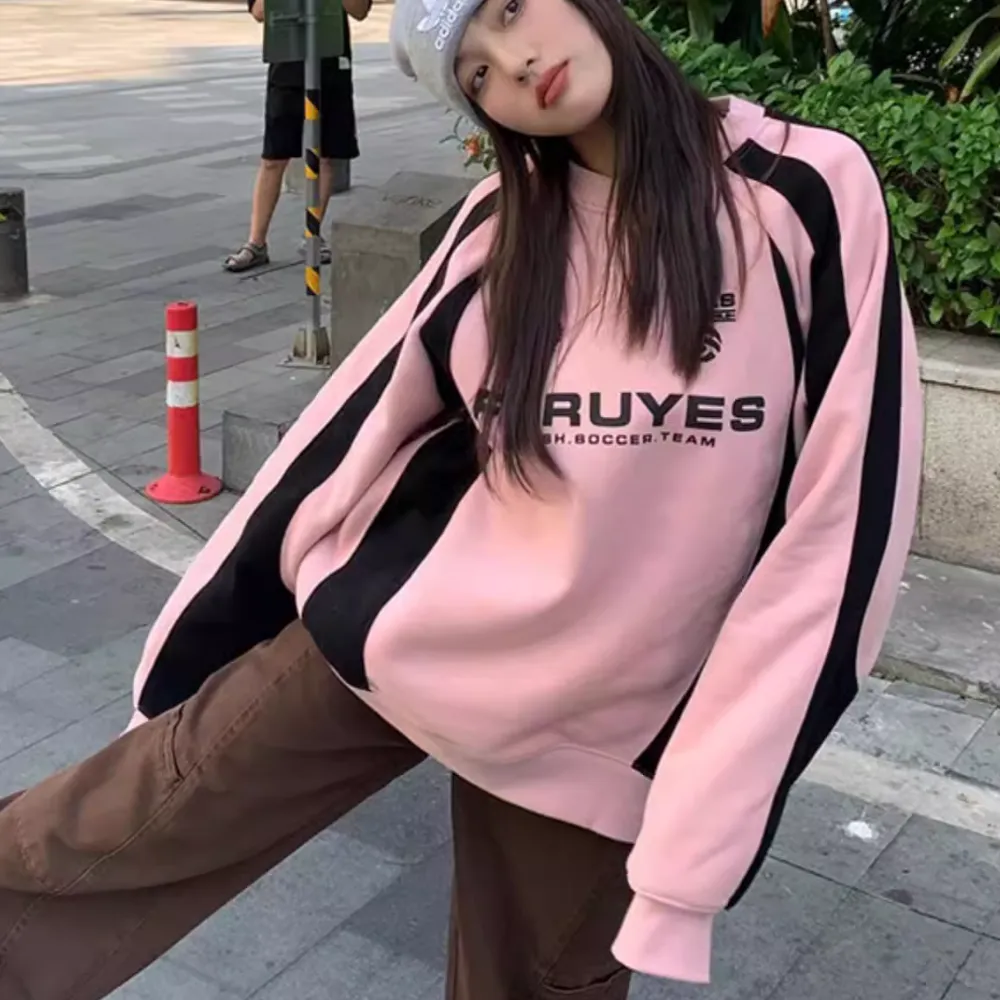Women's Pink Letter Sweatshirt