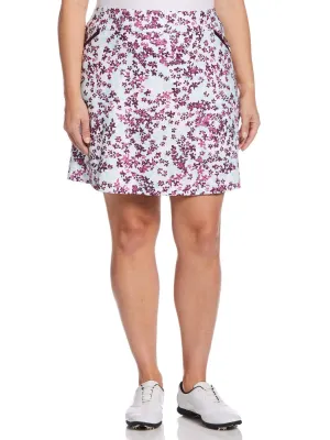 Womens Plus Confetti Floral Print Stretch Skort