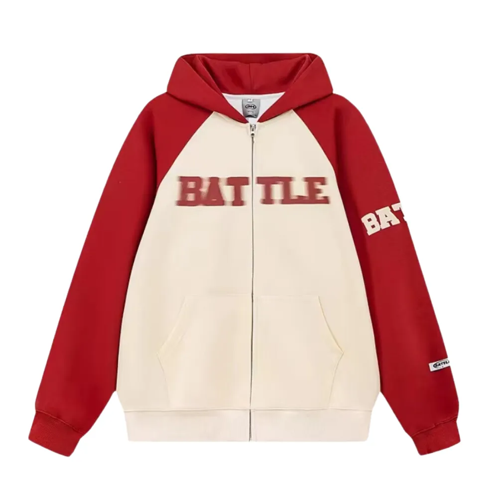 Women's Preppy Blurred Letter Patch Hoodie