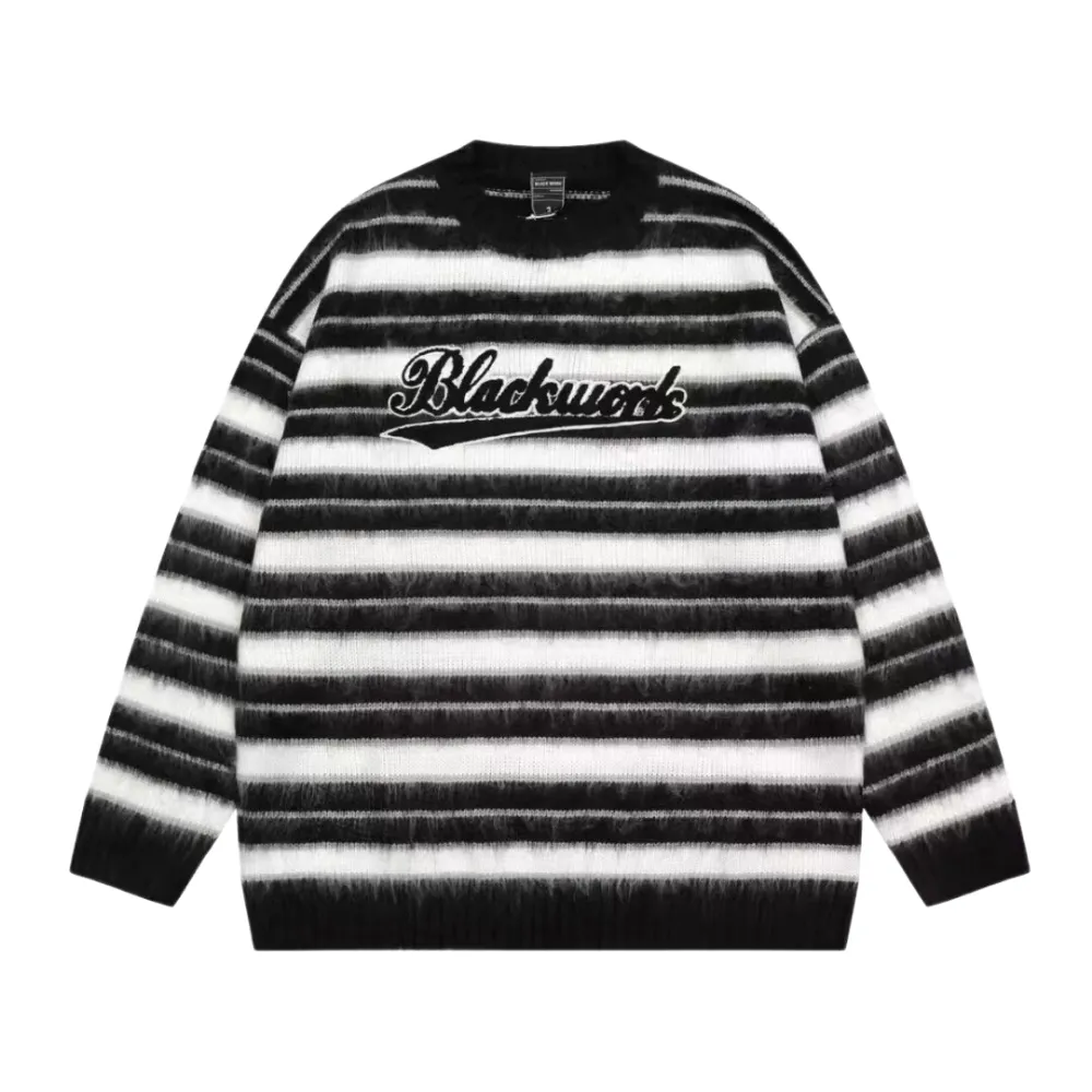 Women's Retro Letter Embroidered Sweater