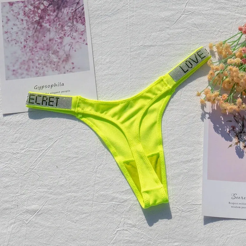 Women's Rhinestone Shiny Panties