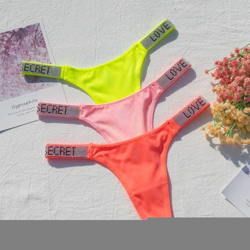 Women's Rhinestone Shiny Panties