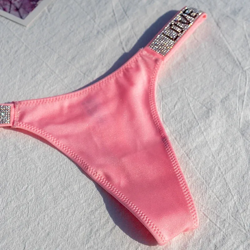 Women's Rhinestone Shiny Panties
