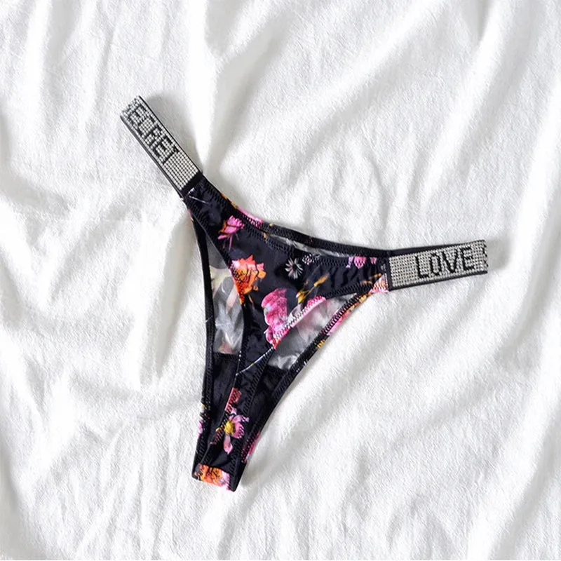 Women's Rhinestone Shiny Panties
