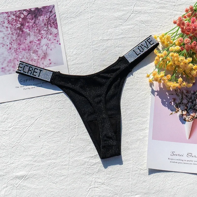 Women's Rhinestone Shiny Panties