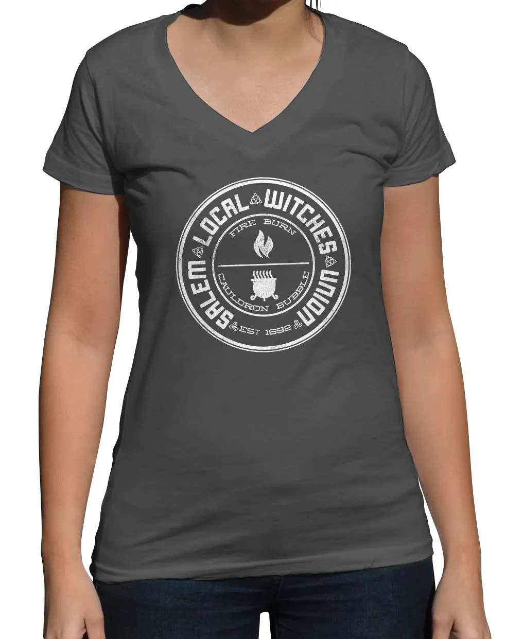 Women's Salem Local Witches Union Vneck T-Shirt