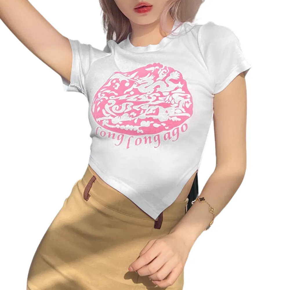 Women's Sexy Print Cropped Tee