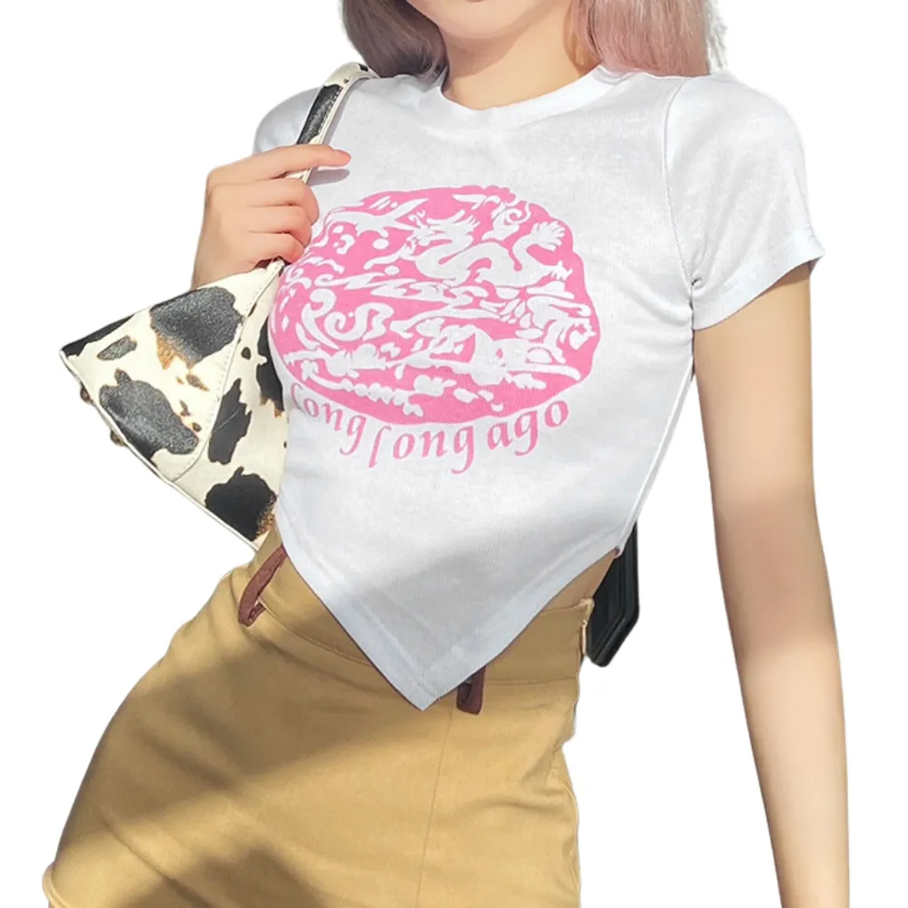 Women's Sexy Print Cropped Tee