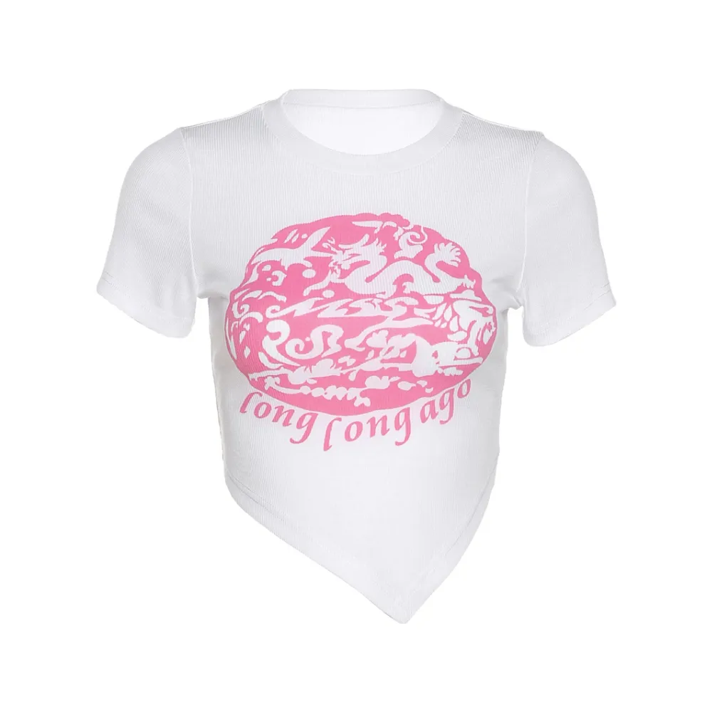 Women's Sexy Print Cropped Tee