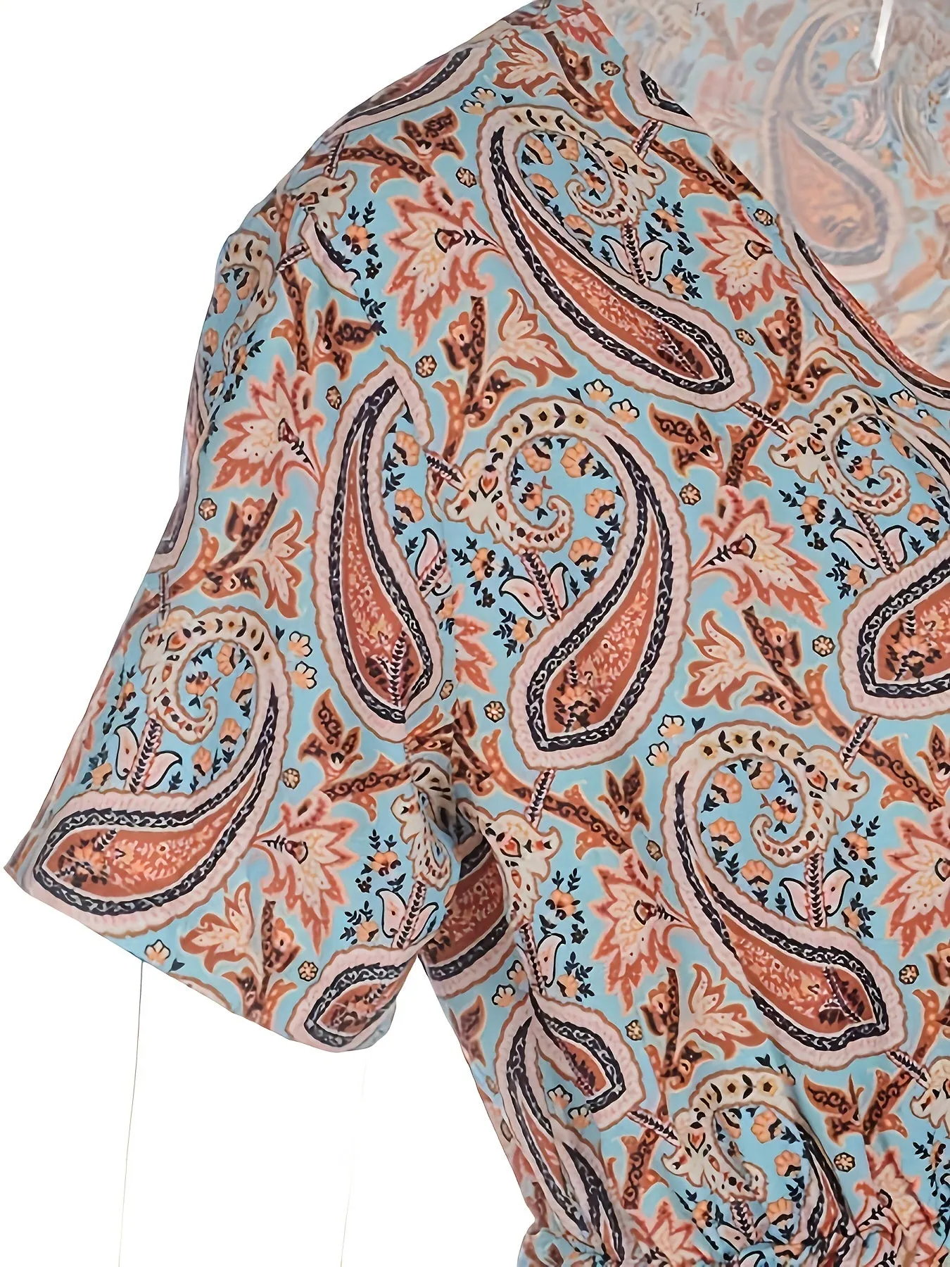 Women's Short Sleeve Floral Maxi Long Dress