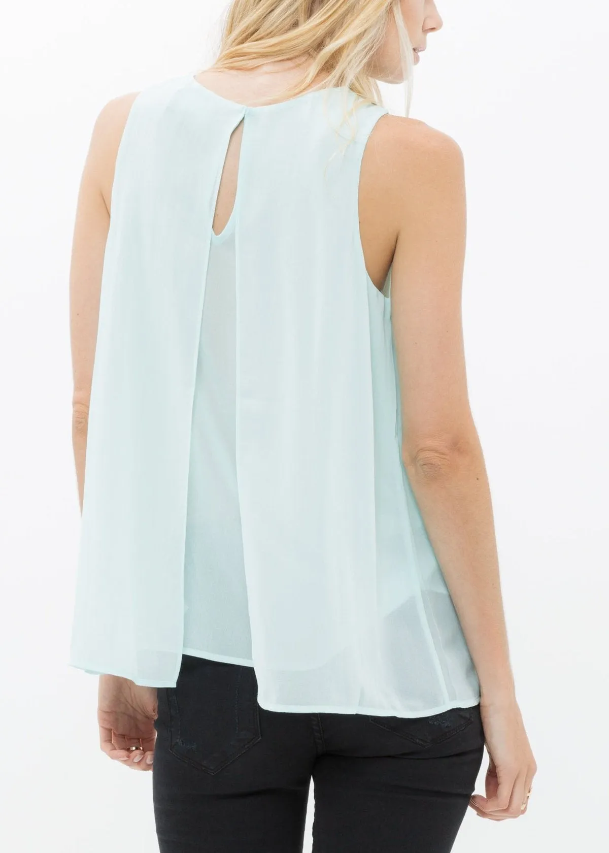 Women's Sleeveless Slit Blouse