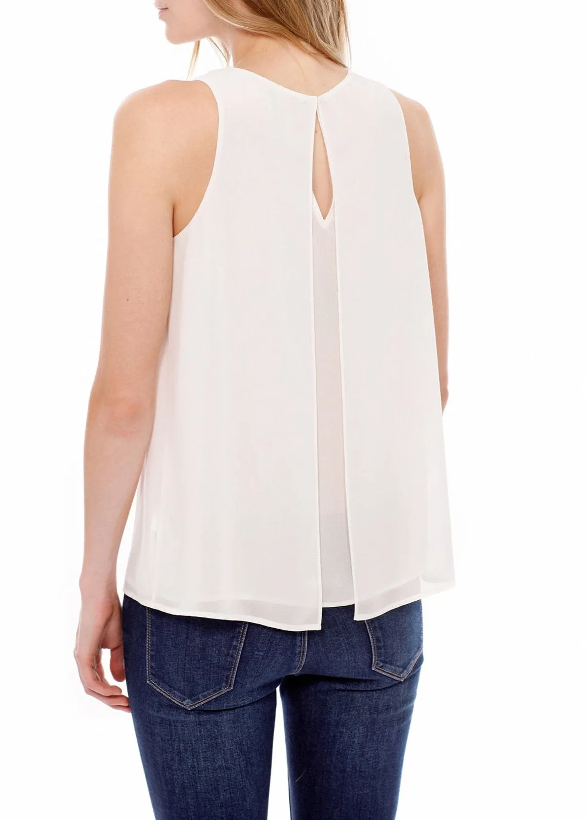 Women's Sleeveless Slit Blouse