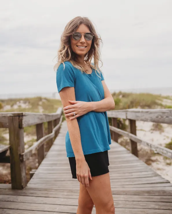 Women's Soft Supima Cotton Short Sleeve Everyday Comfy Crew Tee | White