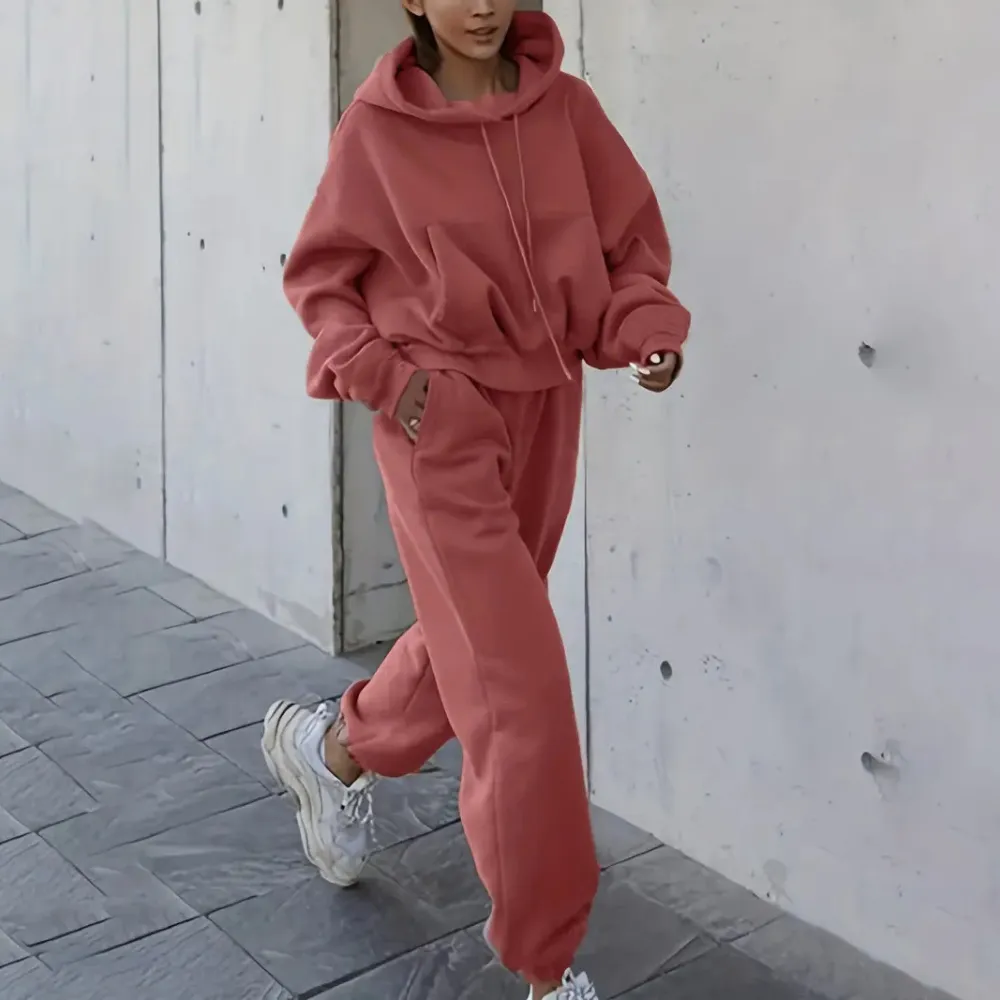 Women's Solid Cropped Track Suit