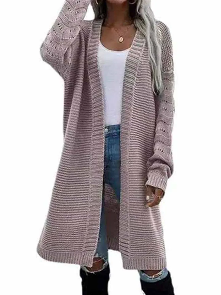 Women's Stylish Cardigan Knitted Mid-Length Sweater 