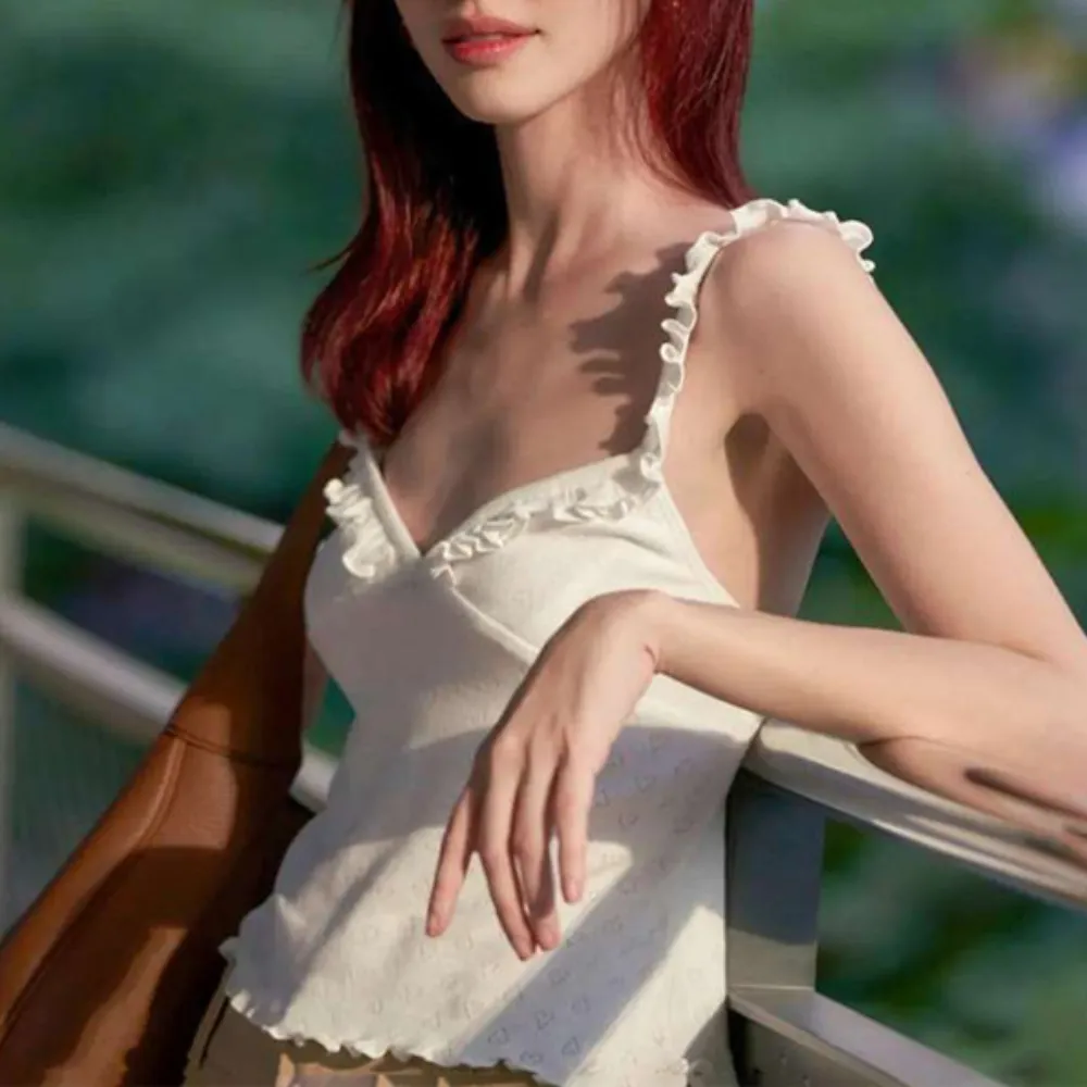 Women's Sweet Solid Color Lace Cami Top