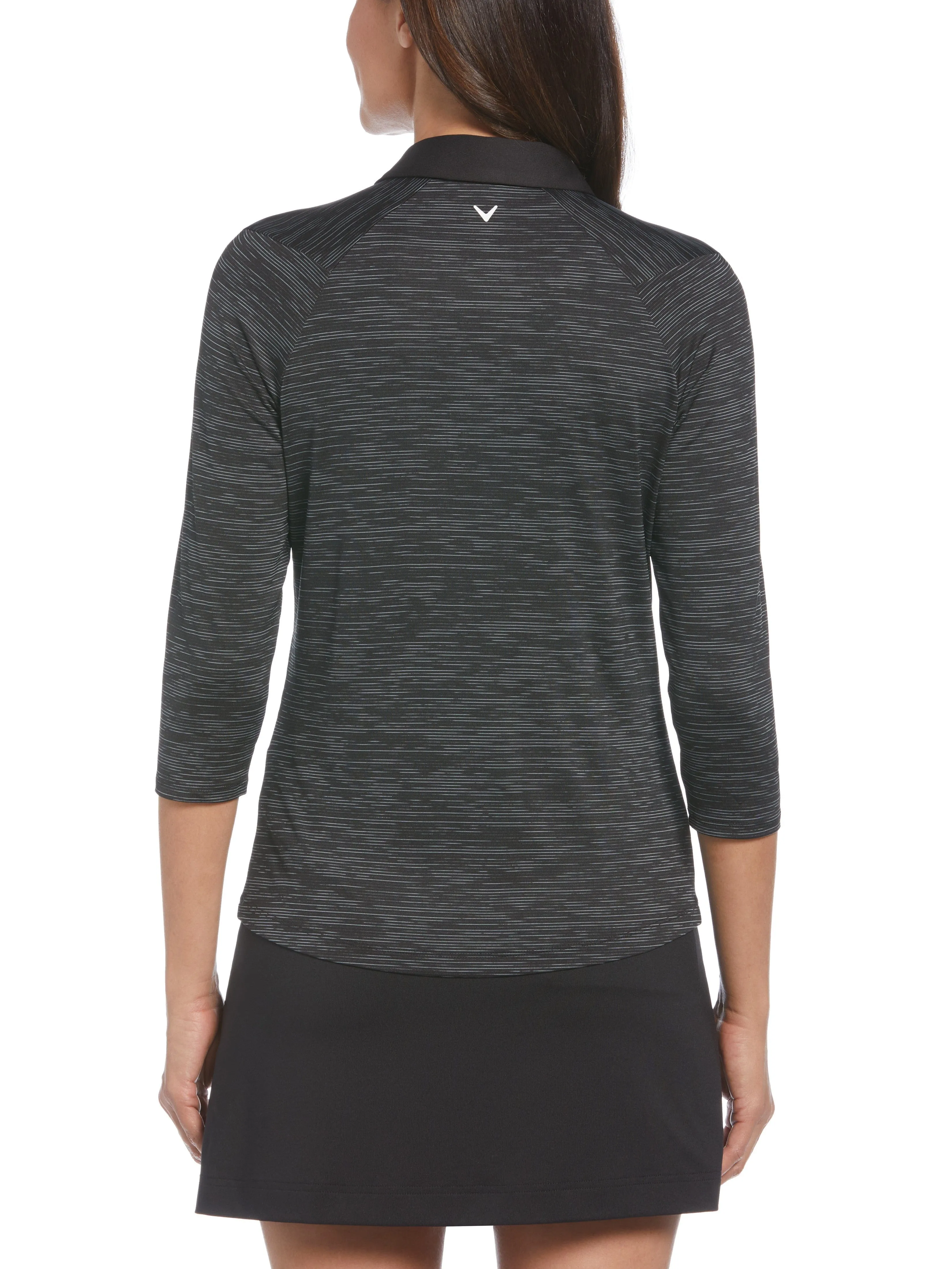 Womens Swing Tech™ 3/4 Sleeve Space Dye Golf Polo