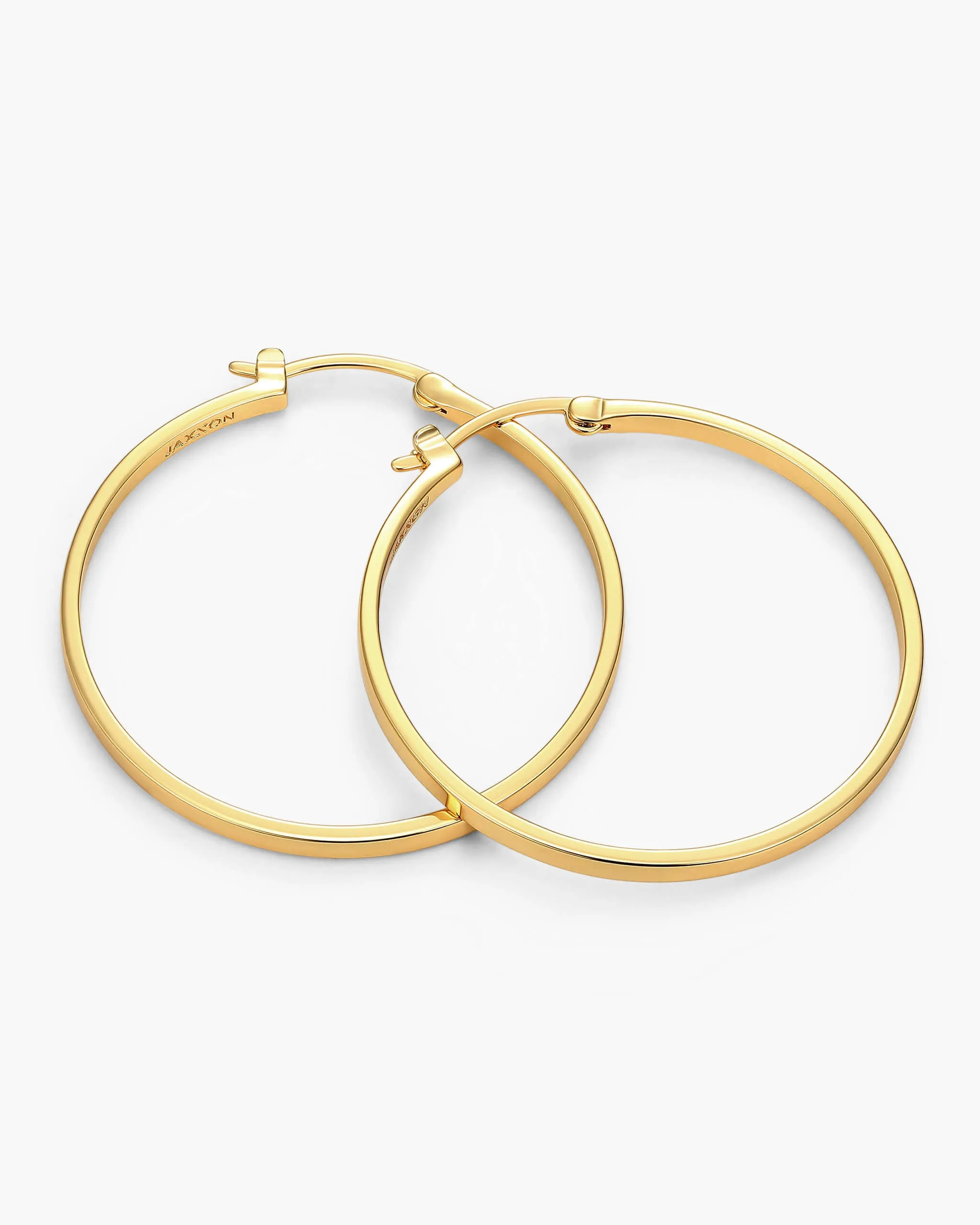 Women's Thin Large Hoop Earrings - Gold
