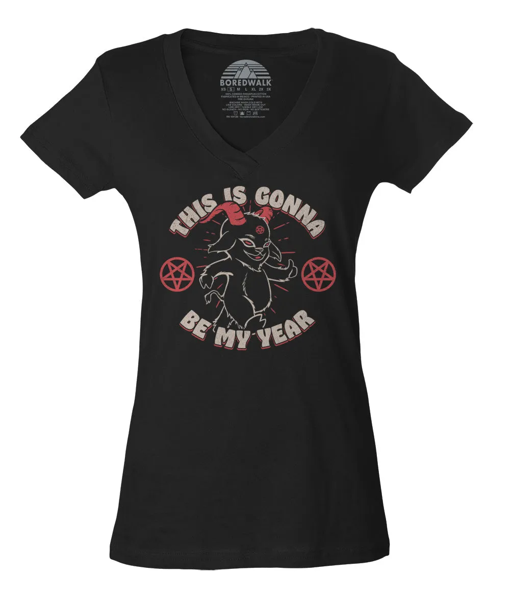 Women's This is Gonna Be My Year Devil Vneck T-Shirt