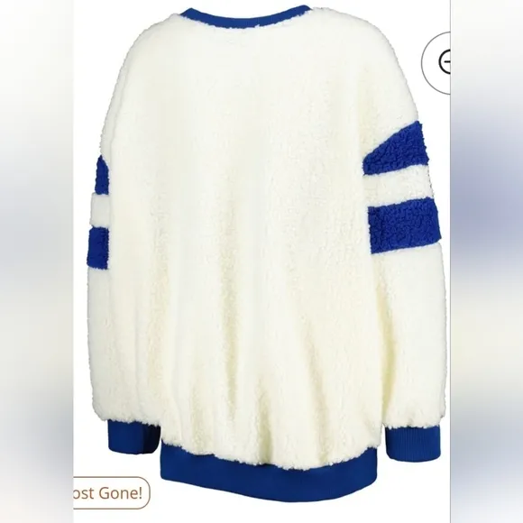 Women's Tommy Jeans Oatmeal/Royal Golden State Warriors Mindy Sherpa Pullover
