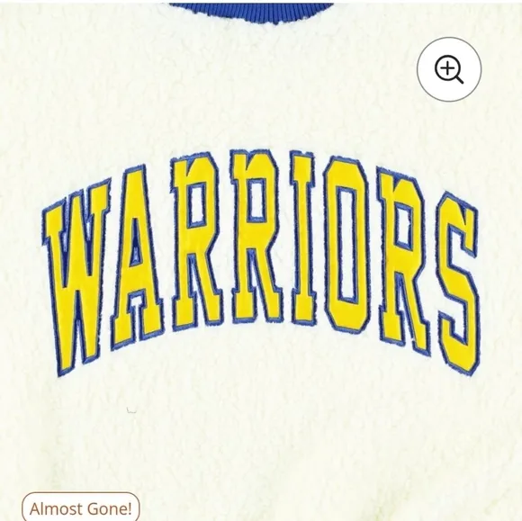 Women's Tommy Jeans Oatmeal/Royal Golden State Warriors Mindy Sherpa Pullover