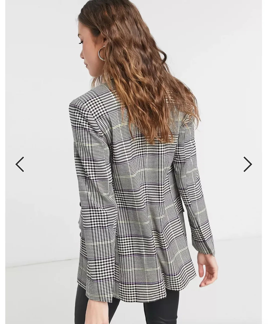 Women's Topshop check oversized blazer with purple & green accent stripes Sz 8 Retails $175 
