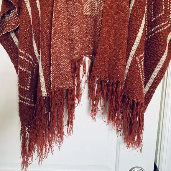 Women's Unique Boho Tribal Aztec Poncho Shawl Cardigan