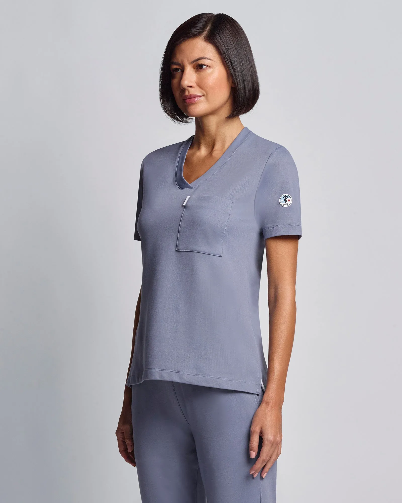 Women's V-neck Office Scrub Top | Jersey Milano