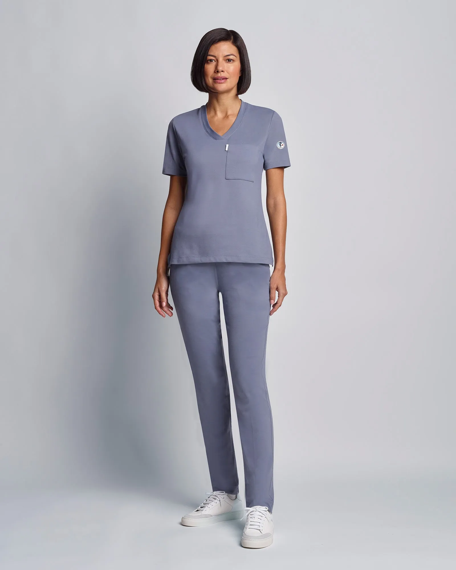 Women's V-neck Office Scrub Top | Jersey Milano