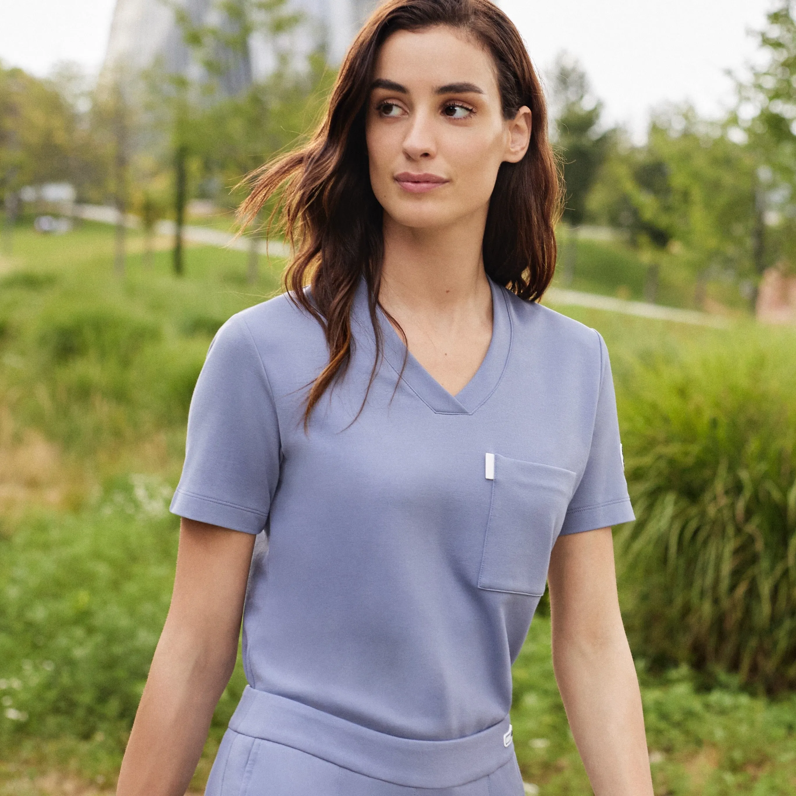 Women's V-neck Office Scrub Top | Jersey Milano