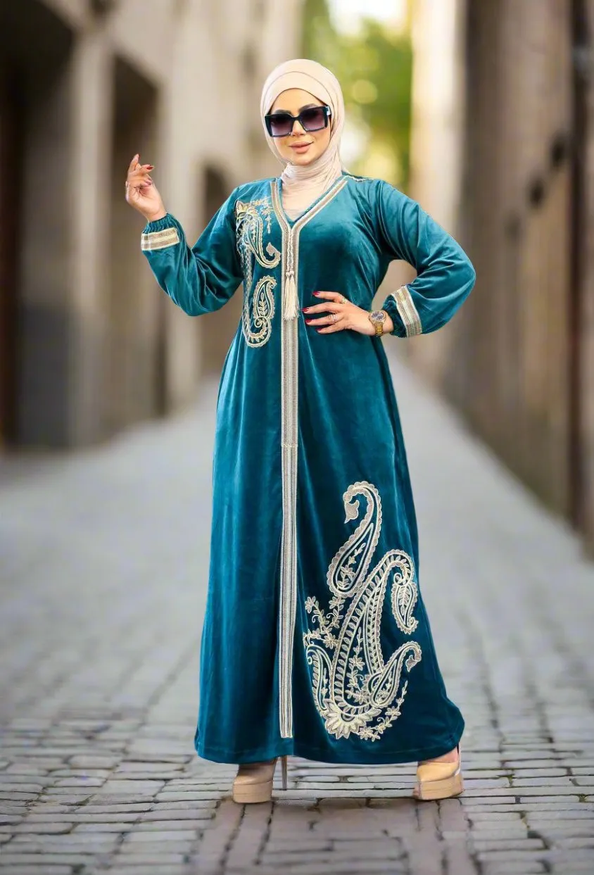 Women's velvet abaya