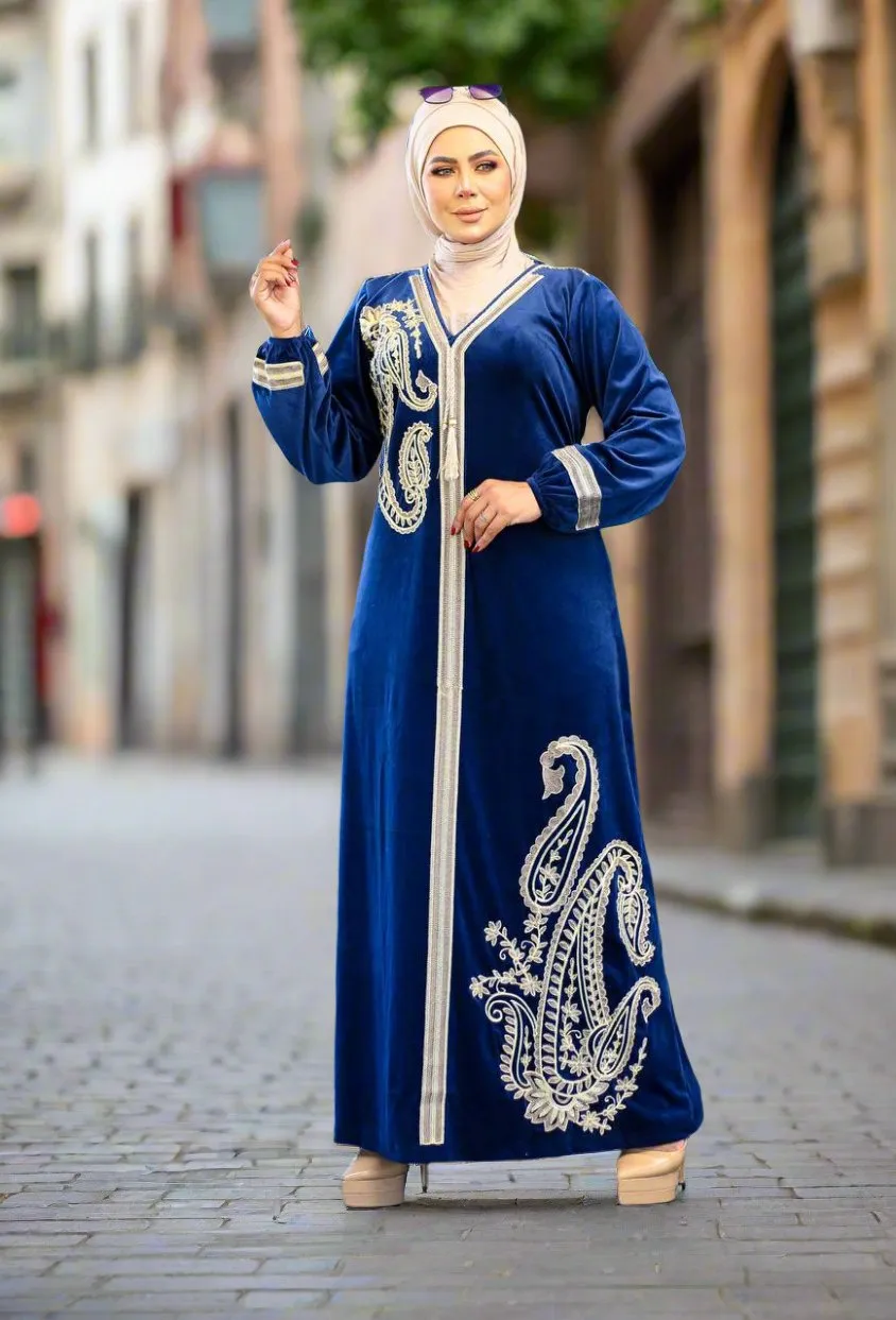 Women's velvet abaya
