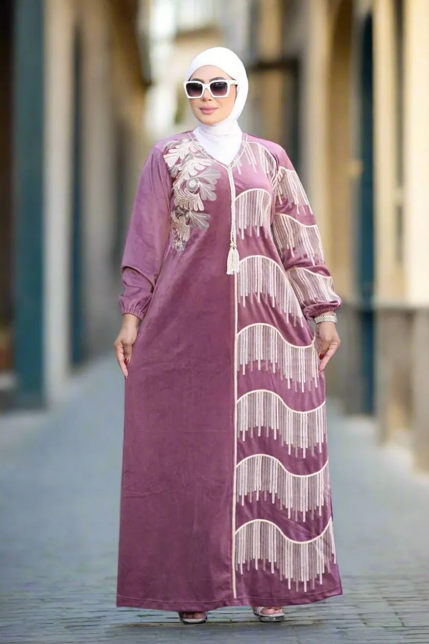 Women's velvet abaya