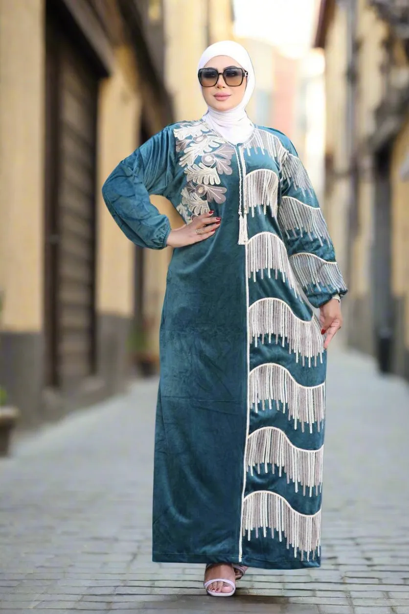 Women's velvet abaya