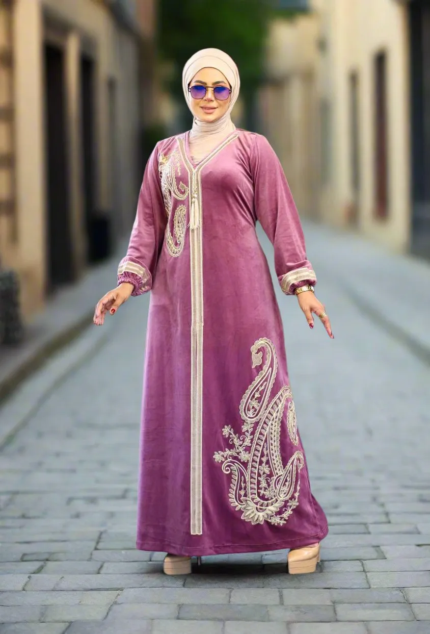 Women's velvet abaya