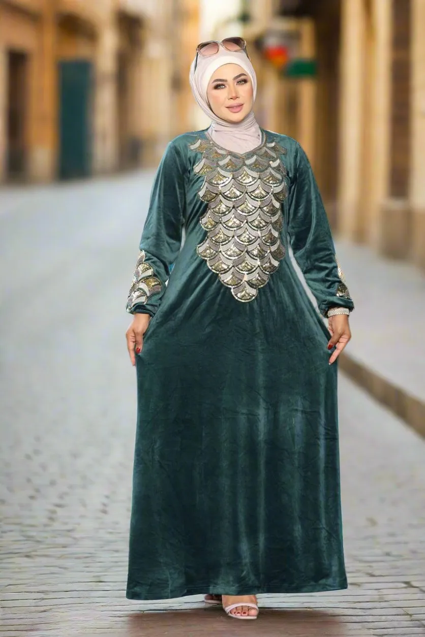 Women's velvet abaya