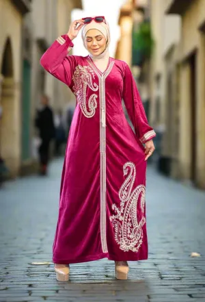 Women's velvet abaya