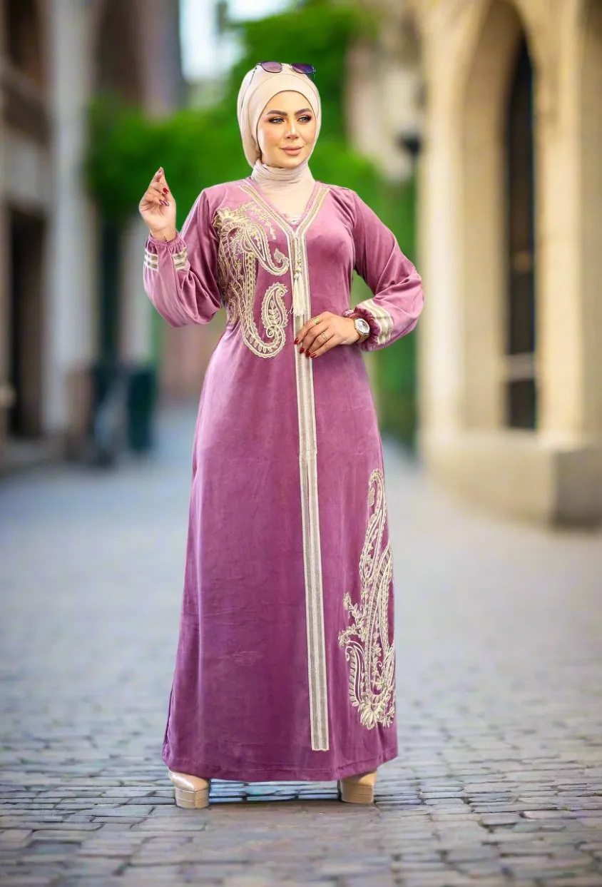 Women's velvet abaya