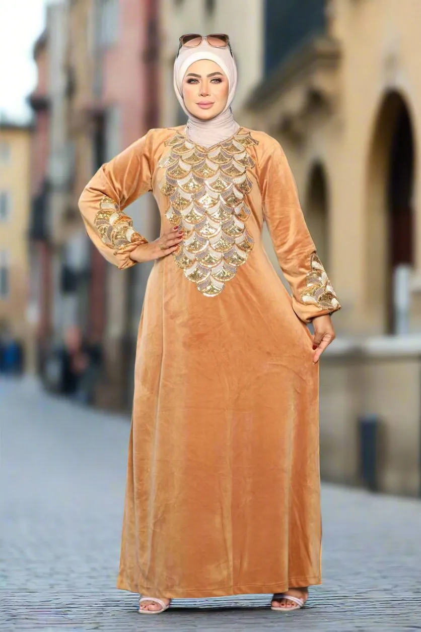 Women's velvet abaya