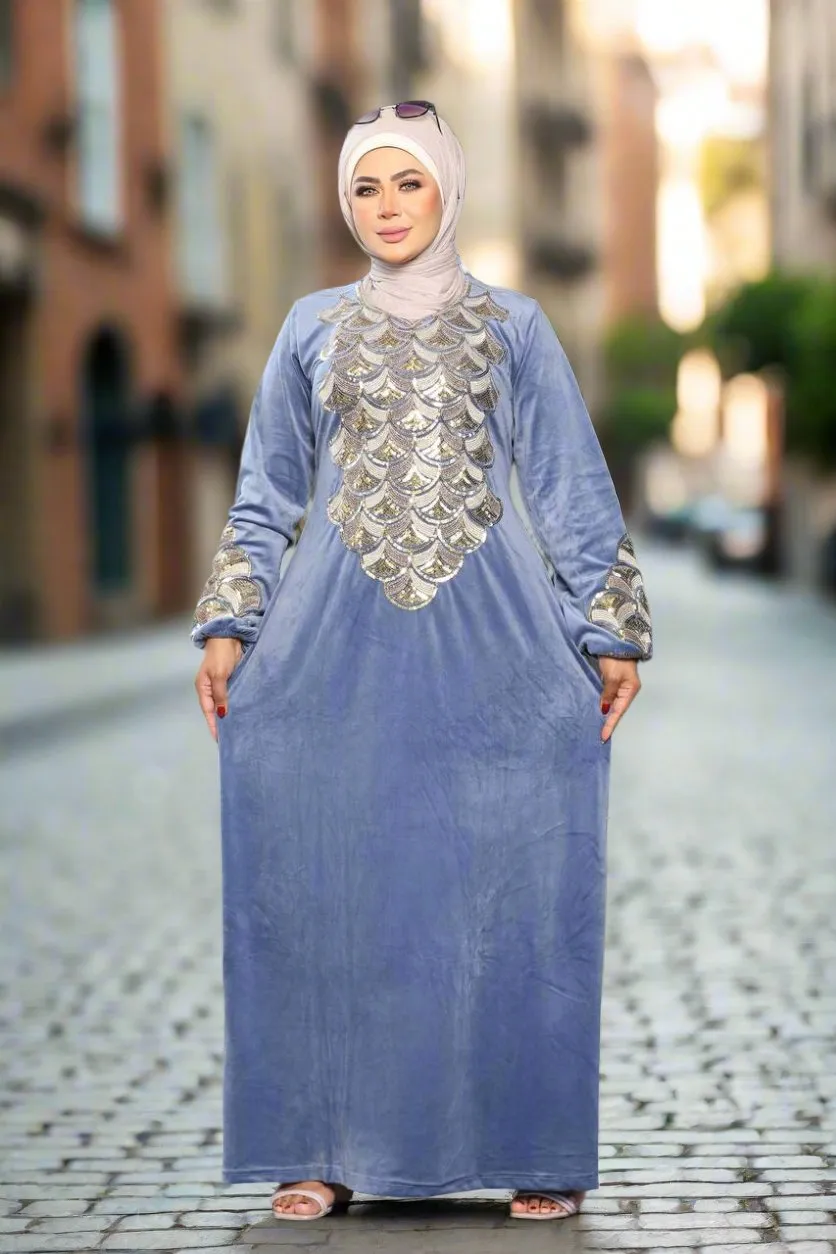 Women's velvet abaya